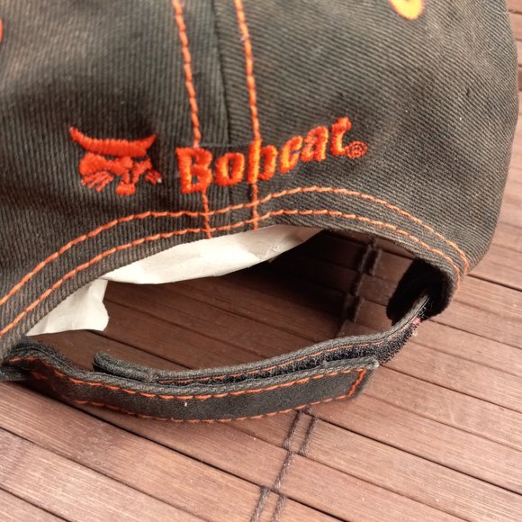 Bobcat Liquid Metal Black Orange Hat Baseball Cap 250296 - Picture 8 of 13